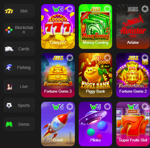 Main screen of lucky103 game page for PK players - 4